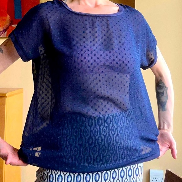 Bobeau Sheer Blouse - Picture 2 of 4